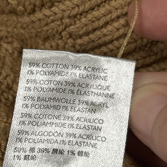 Anthropologie Pilcro Fisherman Tunic Sweater Dress Small Tan Gold Chunky Knit - Picture 8 of 11